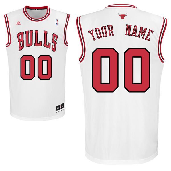 Adidas Chicago Bulls Youth Custom Replica Home White NBA Jersey->customized nba jersey->Custom Jersey